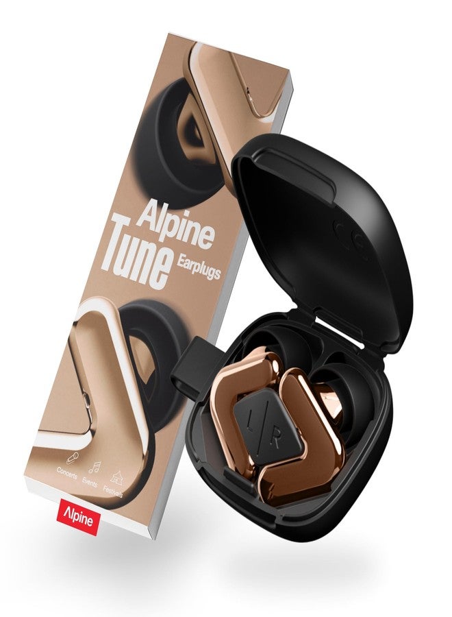 سدادات أذن Alpine Tune، سدادات أذن للحفلات الموسيقية لتقليل الضوضاء، جودة صوت عالية الدقة، حماية للسمع بمقدار 19 ديسيبل مع صوت نقي وواضح، تتضمن 4 مقاسات، للحفلات، والمهرجانات، والنوادي، لون ذهبي وردي